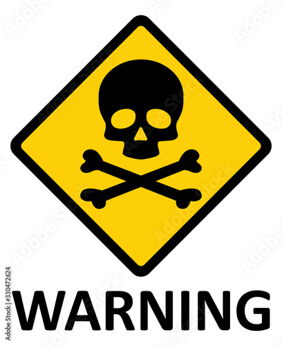 Hazard warning symbol vector icon flat sign symbol with rectangle mark isolated on white background