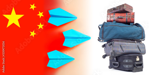 Paper airplanes, suitcases,...