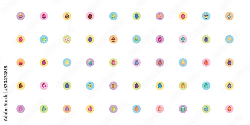 bundle easter eggs painted block style icons