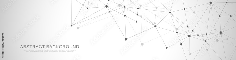 Website header or banner design with abstract geometric background and connecting dots and lines. Global network connection. Digital technology with plexus background and space for your text. Website header or banner design with abstract geometric background and connecting dots and lines. Global network connection. Digital technology with plexus background and space for your text.