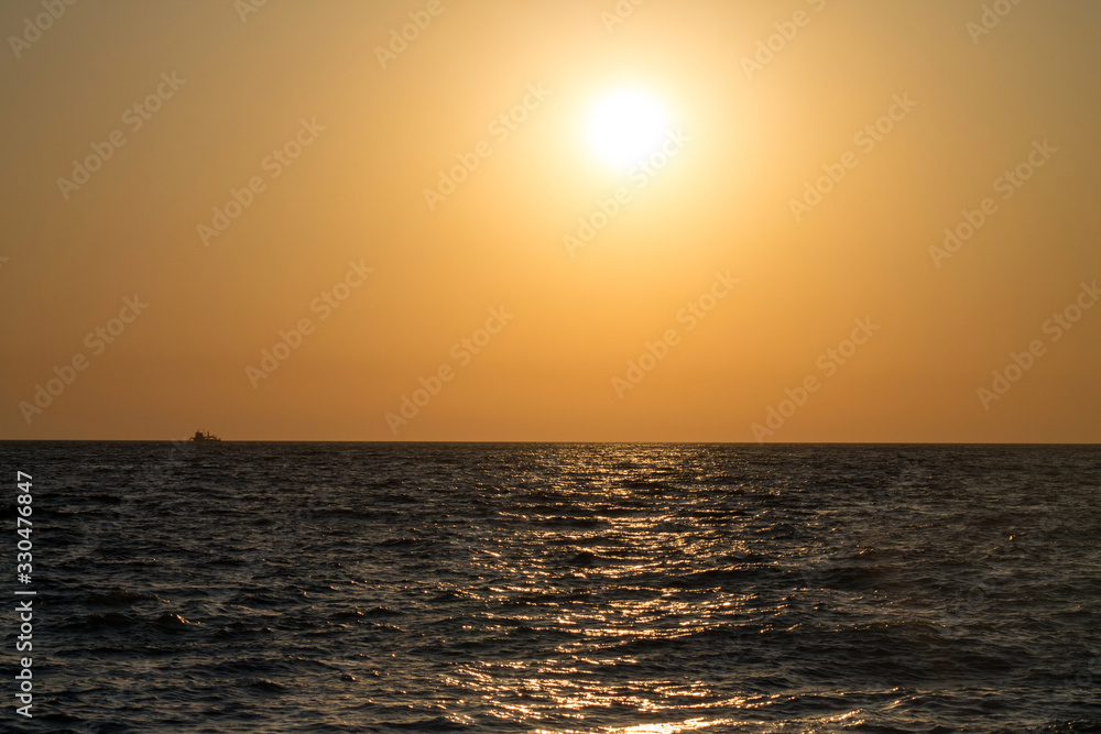 sunset over the sea romantic evening in the tropics