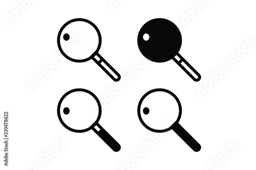 Magnifying glass icon set, searching