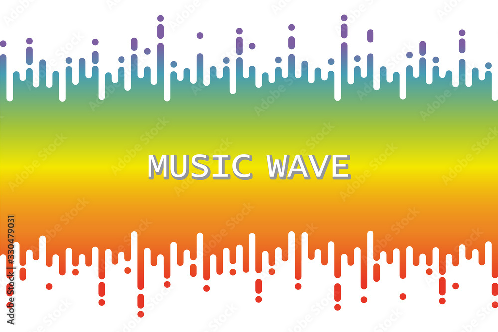 3D Rainbow Pulse music player on white. Audio colorful wave logo. Fluid design symbol. Vector equalizer element 3D Rainbow Pulse music player on white. Audio colorful wave logo. Fluid design symbol. Vector equalizer element