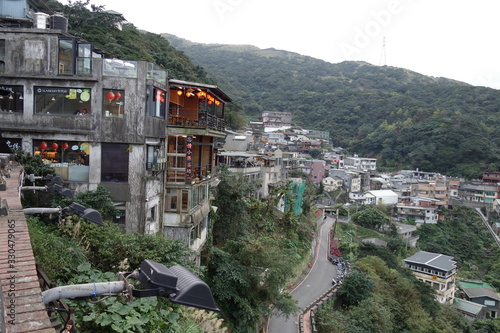台湾　十分の街並み