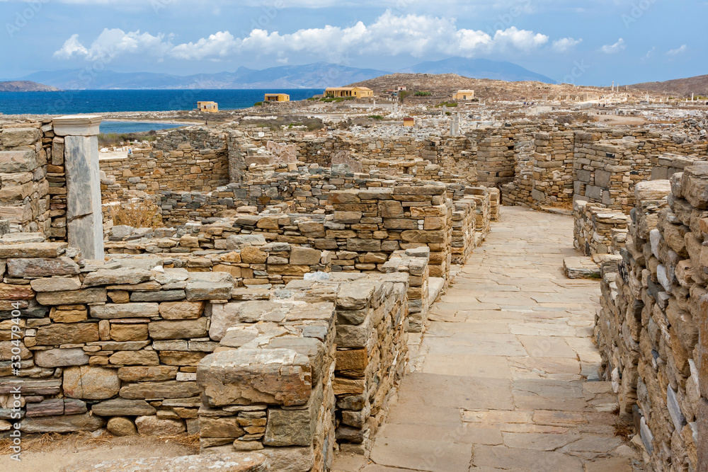 Ancient ruins of Delos in Greece