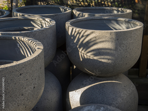 round concrete pots for outdoors