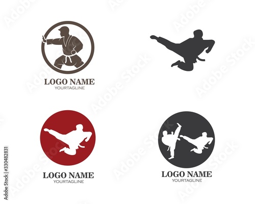 karate,taekwondo kick logo vector illustration template