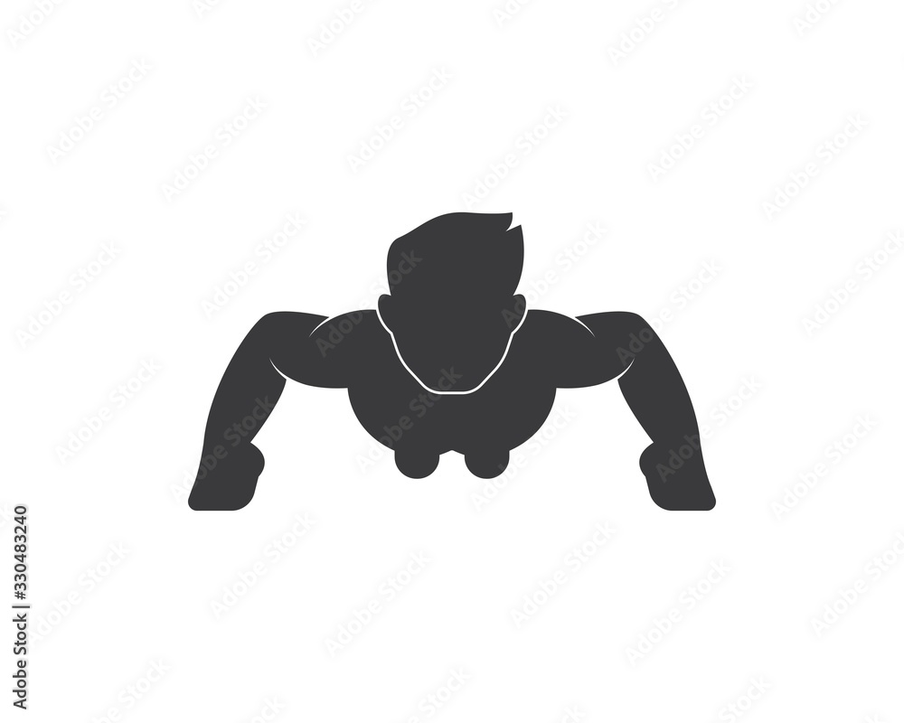 push up icon logo vector illustration design Stock Vector | Adobe Stock