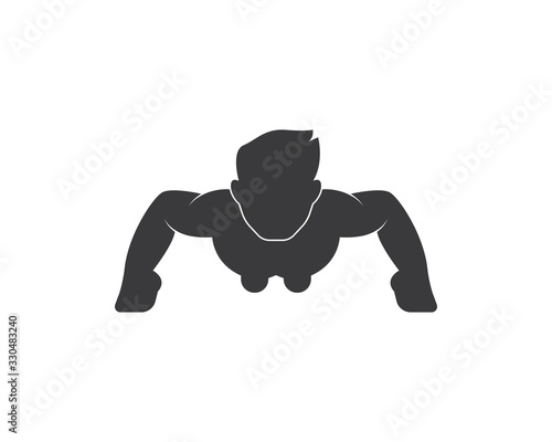 push up icon logo vector illustration design