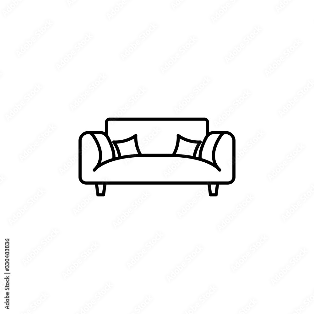armchair, furniture, seat line illustration icon on white background armchair, furniture, seat line illustration icon on white background