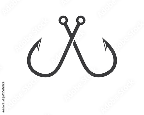 hook  logo icon of fishing vector illustration