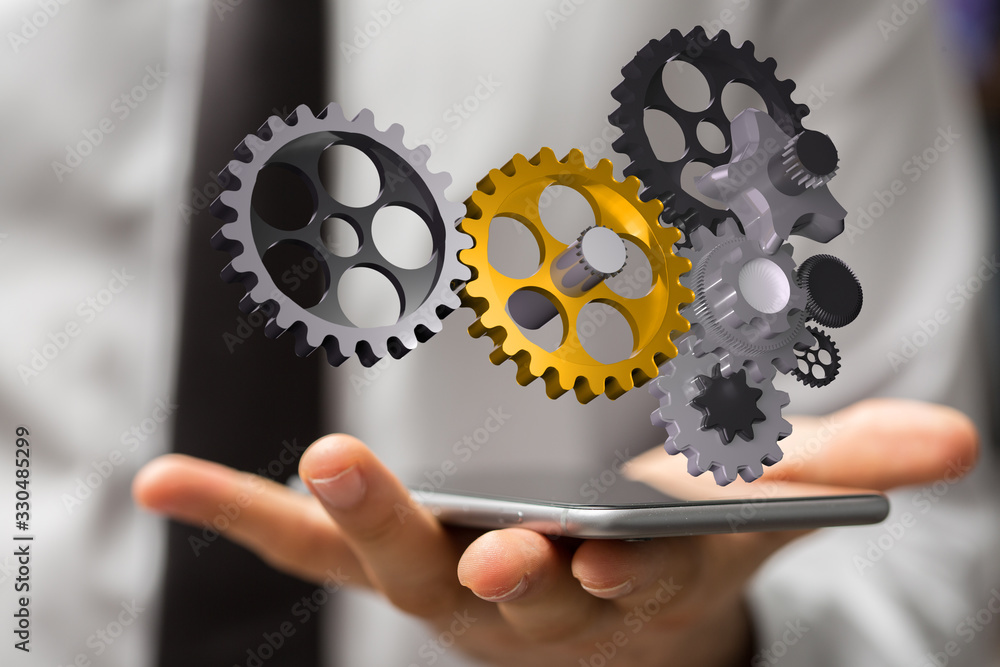 gear Technology setting concept background. gear Technology setting concept background.