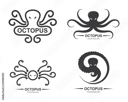 octopus icon logo vector illustration design