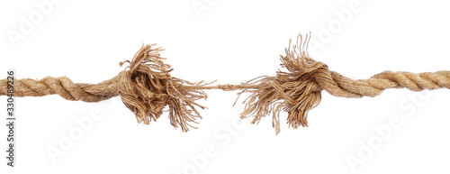 Εκτύπωση καμβά Tearing strong Rope isolated on white Background