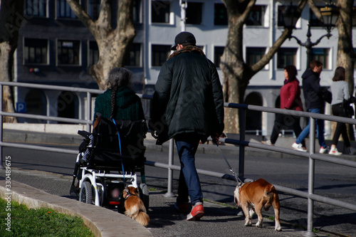 People walking in the downtown of Bilbao