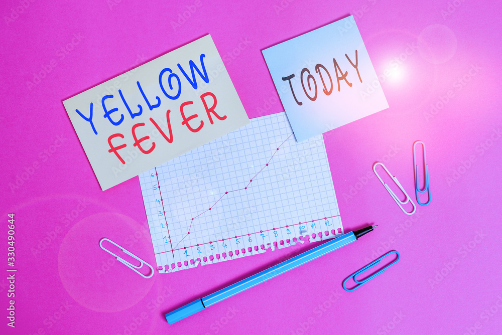 Word writing text Yellow Fever. Business photo showcasing tropical