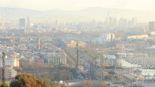 The skyline of Barcelona, Spain