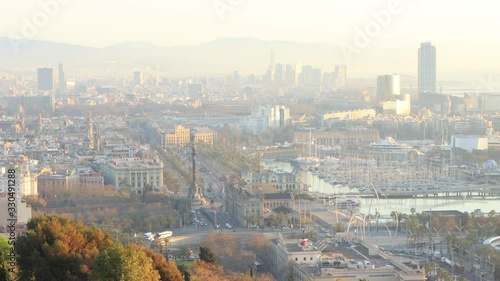 The skyline of Barcelona, Spain