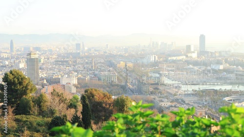 The skyline of Barcelona, Spain