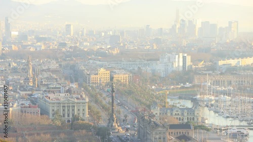 The skyline of Barcelona, Spain