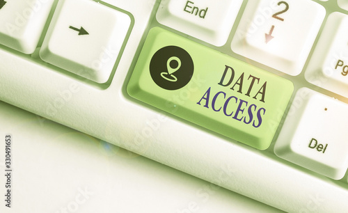 Conceptual hand writing showing Data Access. Concept meaning a user s is ability to access data stored within a database photo