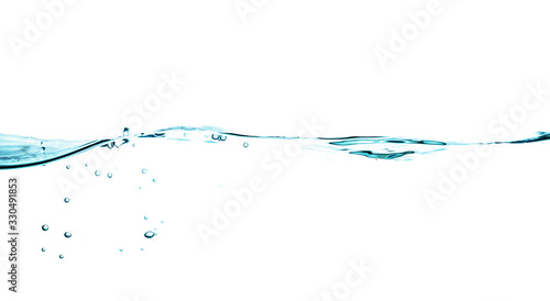 water splash and bubbles isolated on white background.