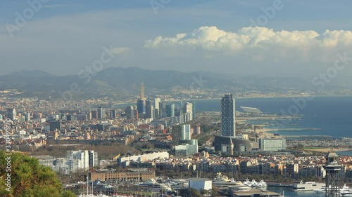 The skyline of Barcelona, Spain
