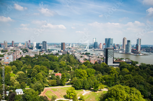 aerial view of the city of rotterdam
