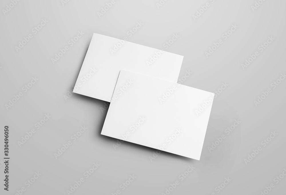 Business folding bifold template isolated on gray background, with realistic shadows. Business folding bifold template isolated on gray background, with realistic shadows.
