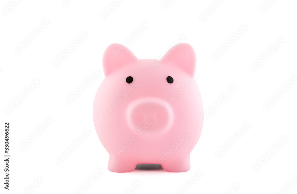 Pink piggy bank isolated on white with clipping path Pink piggy bank isolated on white with clipping path