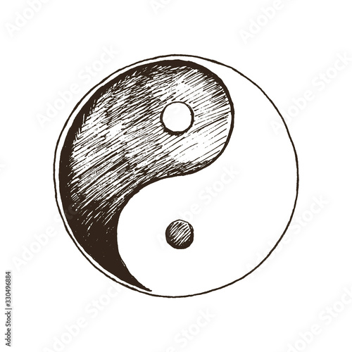 Yin Yang Traditional Chinese Symbol of Balance Vector Illustration