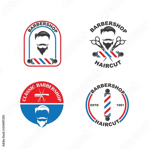 barber shop icon logo vector icon