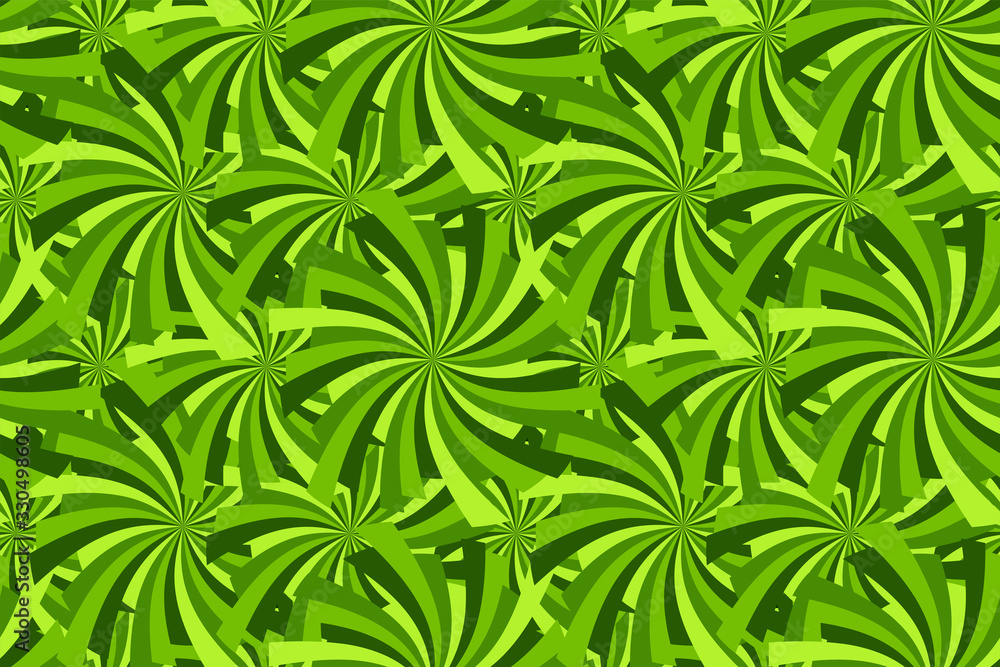 Abstract geometric green floral vector seamless pattern.
