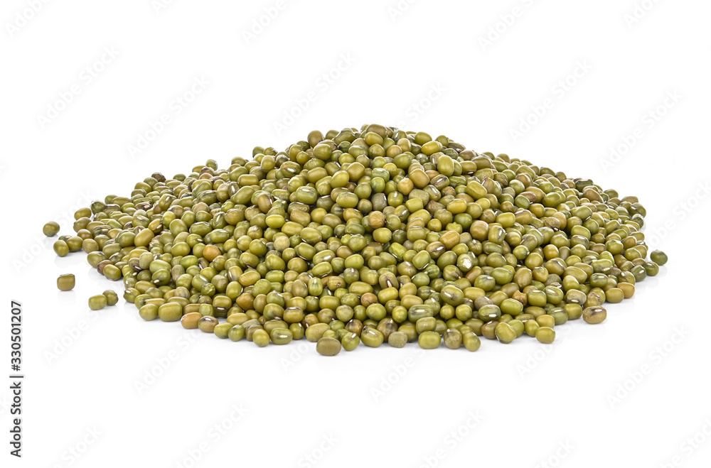Mung beans on a white background Mung beans on a white background