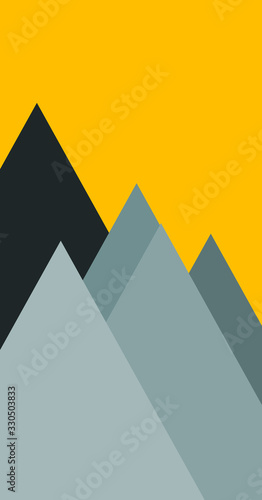 Mountains Panorame Abstract Random Placed Generative Art background illustration