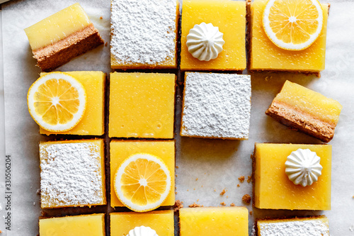 Gluten-free lemon bars with almond flour shortbread crust photo