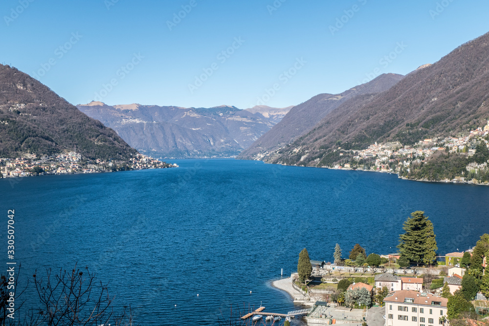 aerial vieo of Faggeto Lario on the Lake of Como