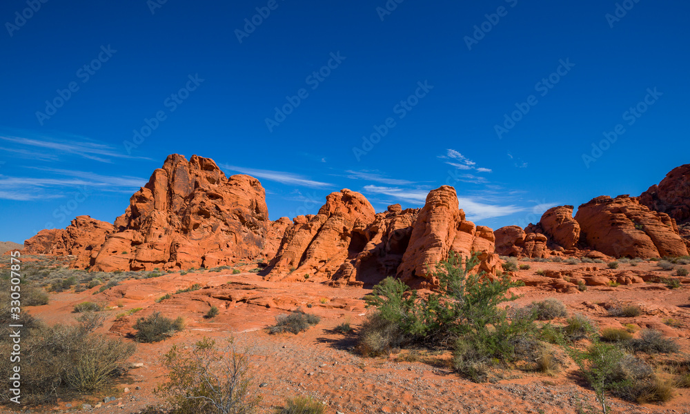 Red rock formations in Valley of Fire, USA
