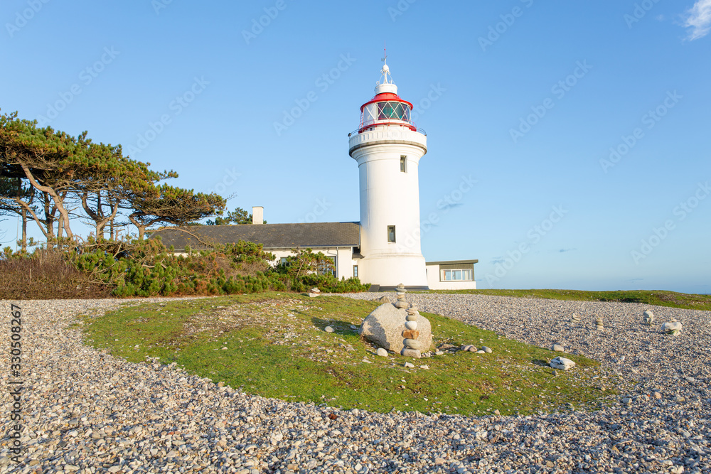 Historic lighthouse in Mols, Djursland, Denmark
