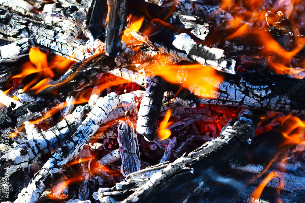 Flames smoke and hot coals of fire.Brazier of hot coals. Flames smoke and hot coals of fire.Brazier of hot coals.