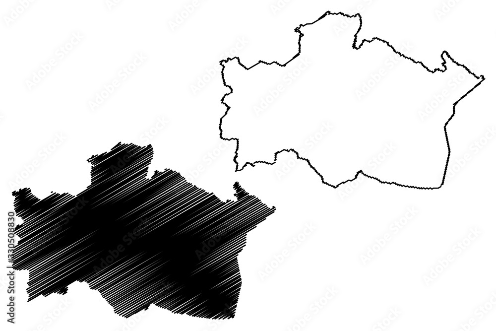 Kraslava Municipality (Republic of Latvia, Administrative divisions of Latvia, Municipalities and their territorial units) map vector illustration, scribble sketch Kraslava map