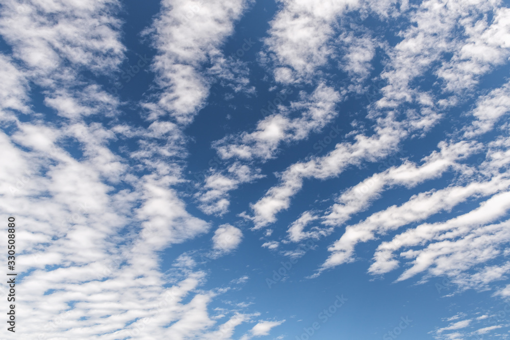 Clouds Sky With Sunny Weather Background, Panorama Scenery of Nature Cloudscape on Clear Sky. Environment Seasonal Climate, Abstract Blue Sky Backgrounds.