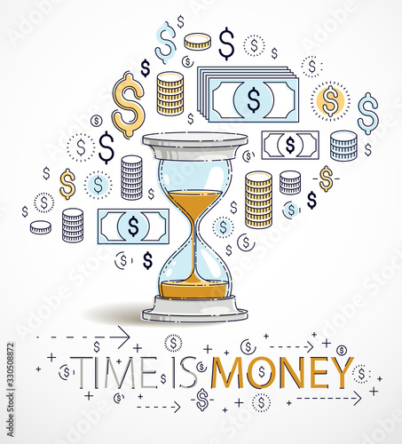 Time is money concept, hour...