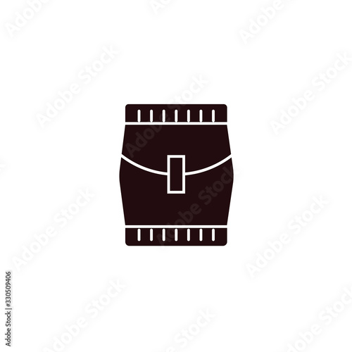 Individually wrapped sanitary napkin black silhouette icon.