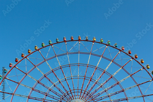 ferris wheel and blue sky