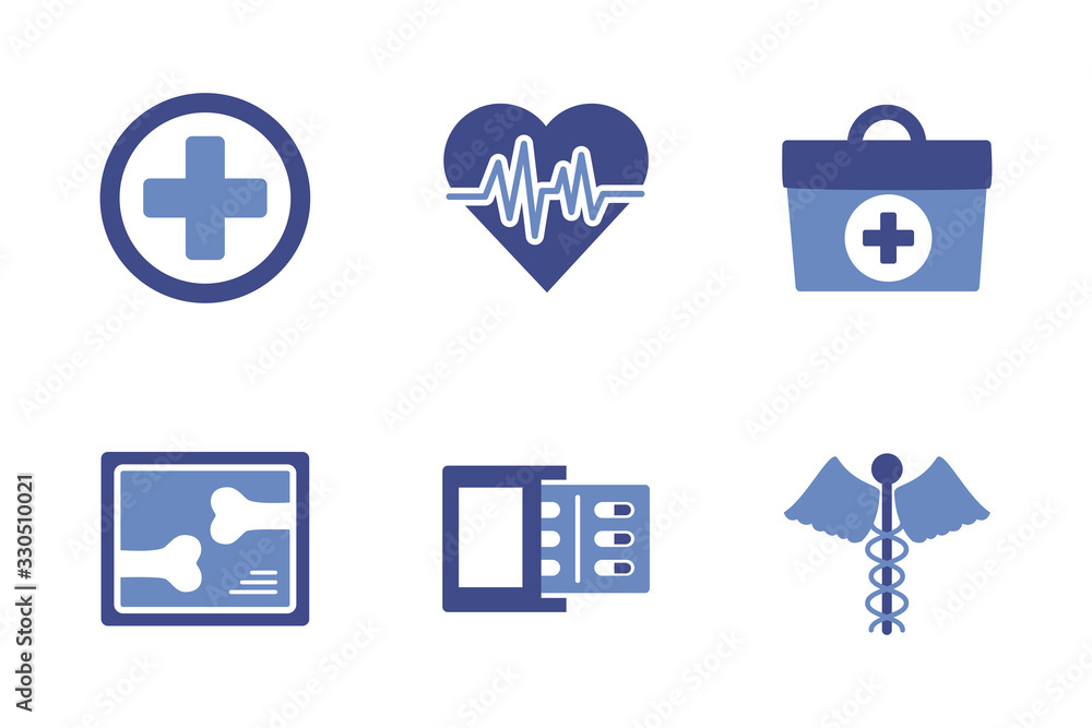 bundle of medical set icons