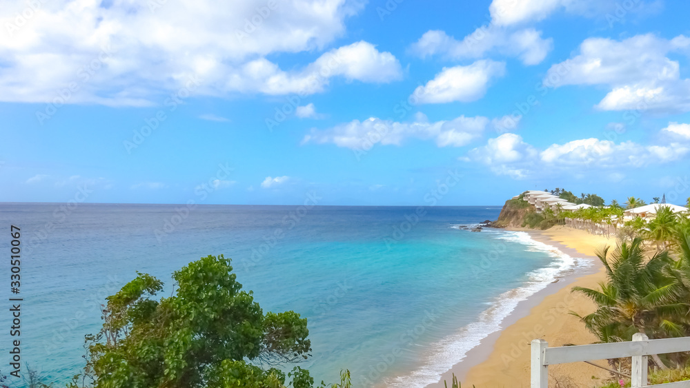Antigua, vue de plage des Caraïbes.