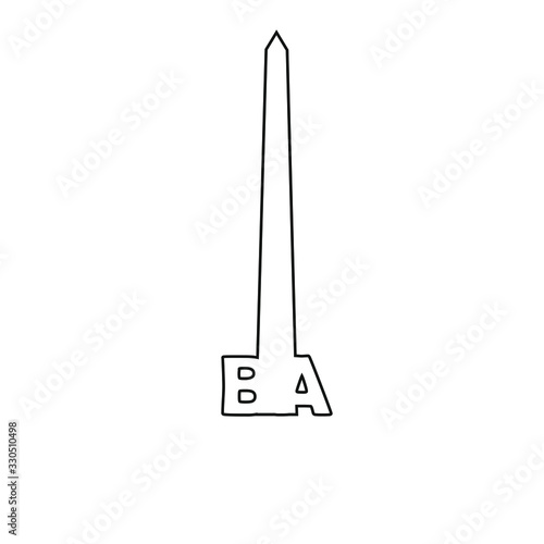 March 5, 2020 buenos aires Argentina: obelisk buenos aires vector icon