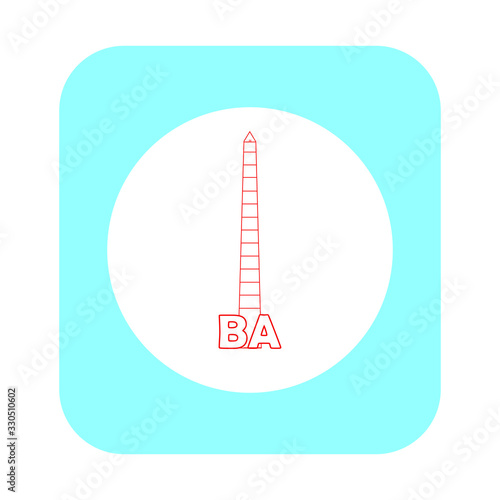 March 5, 2020 buenos aires Argentina: obelisk buenos aires vector icon