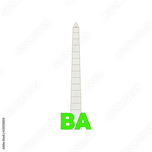 March 5, 2020 buenos aires Argentina: obelisk buenos aires vector icon